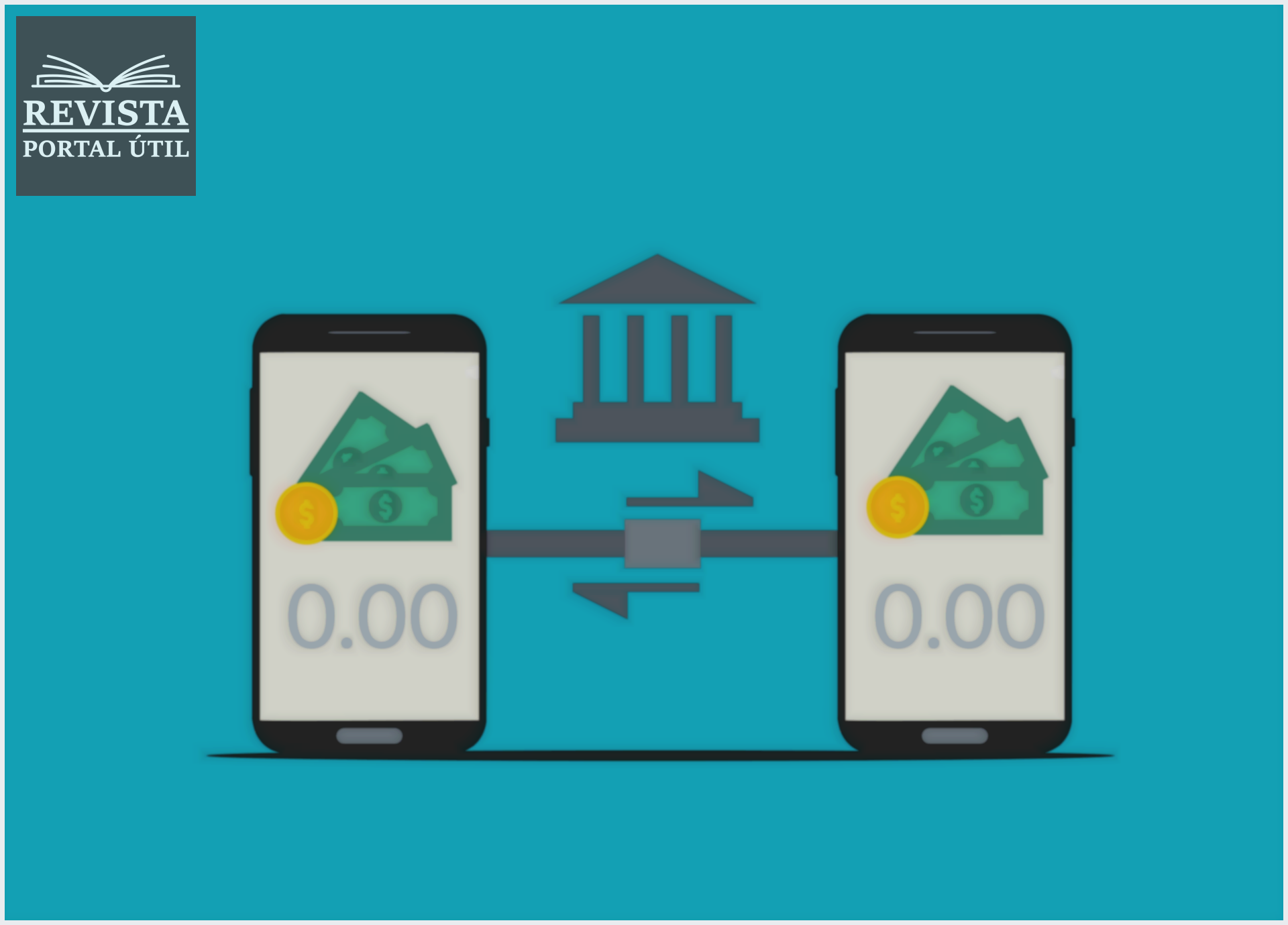 Open Banking: Saiba o que é e como funciona Desenho simulando uma transferência digital através do open banking