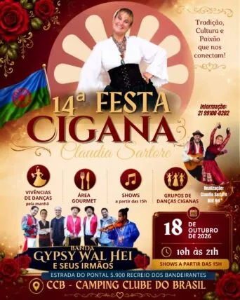 14ª Festa Cigana Claudia Sartore acontece em outubro no Rio de Janeiro com shows e lançamento de álbuns