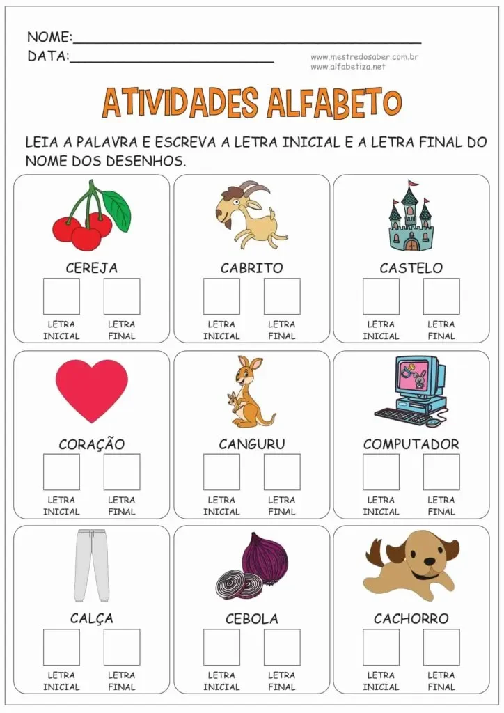Sugestões de Atividade 1 Ano Focadas no Desenvolvimento da Língua Portuguesa